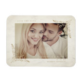 Marble Chic Golden Lace Romantic Couple Wedding Magneet (Horizontaal)