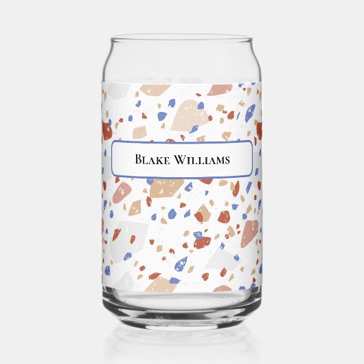 Marble Chips Retro Terrazzo Pattern Can Glass Blikvorm Glas (Voorkant)