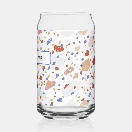 Marble Chips Retro Terrazzo Pattern Can Glass Blikvorm Glas (Links)