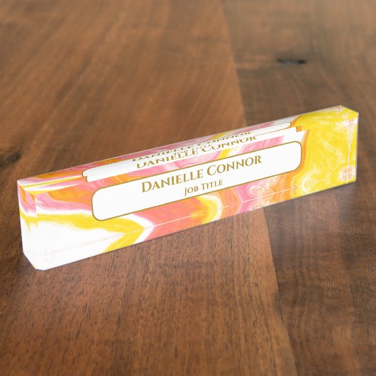 Marble Classy Modern Personalized Naambordje (Zijkant)