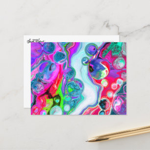 Marble Colorful Fluid Art Briefkaart
