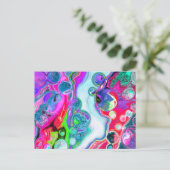 Marble Colorful Fluid Art Briefkaart (Staand voorkant)