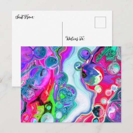 Marble Colorful Fluid Art Briefkaart (Voorkant / Achterkant)