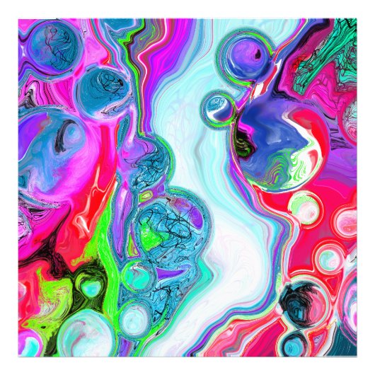 Marble Colorful Fluid Art Foto Afdruk (Voorkant)