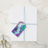 Marble Colorful Fluid Art naar en van Cadeaulabel (Met Touw)