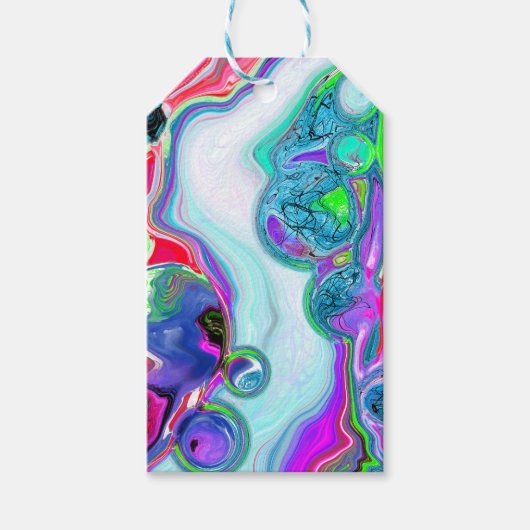 Marble Colorful Fluid Art naar en van Cadeaulabel (Voorkant)