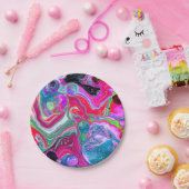 Marble Colorful Fluid Art Papieren Bordje (Feest)