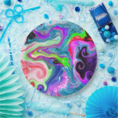 Marble Colorful Fluid Art Papieren Bordje (Feest)