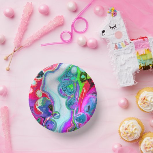 Marble Colorful Fluid Art Papieren Kommen (Feest)