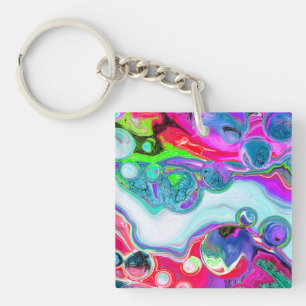Marble Colorful Fluid Art Sleutelhanger