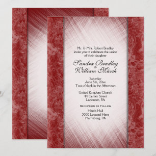 Marble Column Classy Burgundy Wedding Invitations Kaart