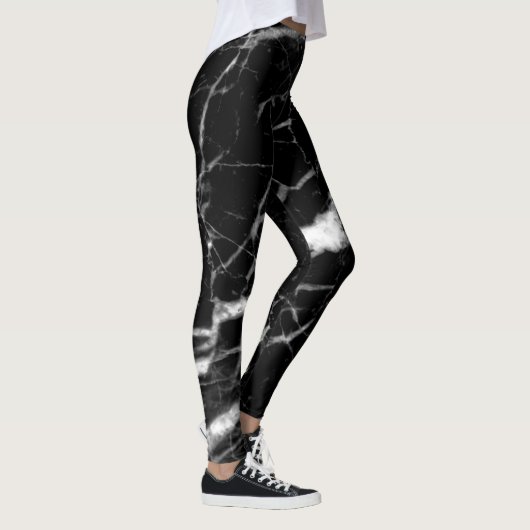 Marble Crackle Black en White Leggings (Rechts)