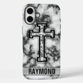 Marble Cross Custom iPhone Case (Achterkant)