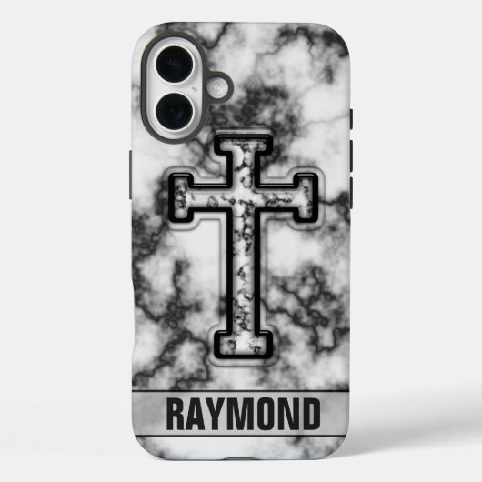 Marble Cross Custom iPhone Case (Achterkant)