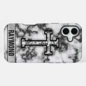 Marble Cross Custom iPhone Case Hoesje (Achterkant horizontaal)
