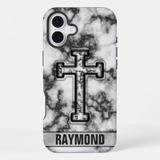 Marble Cross Custom iPhone Case Hoesje (Achterkant)