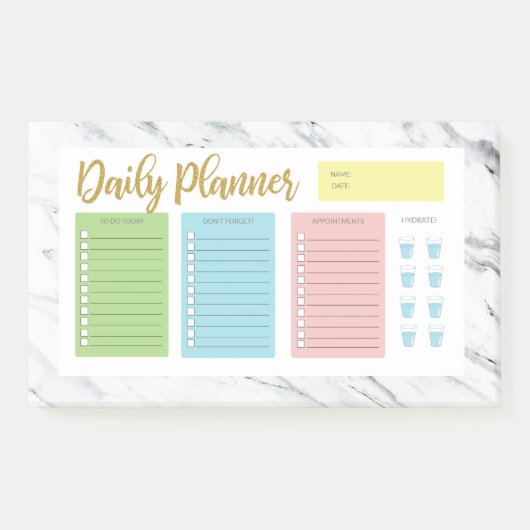Marble Daily Planner Post-it® Notes (Voorkant)