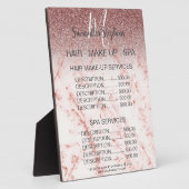 Marble Dark Pink Glitter Hair SPA Prijsmenu Fotoplaat (Zijkant)