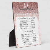 Marble Dark Pink Glitter Hair SPA Prijsmenu Fotoplaat (Zijkant)