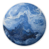 Marble Deep Blue Keramische Knop (Voorkant)