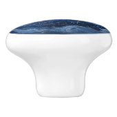 Marble Deep Blue Keramische Knop (Zijkant)