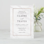 Marble Deluxe Modern Wedding Invitation MAR Bedankkaart (Staand voorkant)