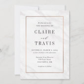 Marble Deluxe Modern Wedding Invitation MAR Kaart (Voorkant)