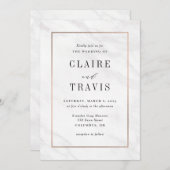 Marble Deluxe Modern Wedding Invitation MAR Kaart (Voorkant / Achterkant)