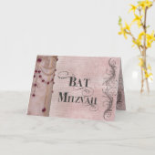 Marble design Bat Mitzvah - Gepersonaliseerd Kaart (Gele Bloem)