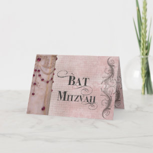 Marble design Bat Mitzvah - Gepersonaliseerd Kaart