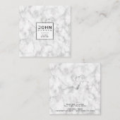 Marble Design Modern Monogram Elegant Square Busin Vierkante Visitekaartje (Voorkant / Achterkant)