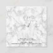 Marble Design Modern Monogram Elegant Square Busin Vierkante Visitekaartje (Achterkant)