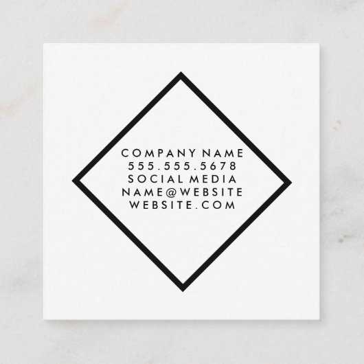 Marble Diamond Border Vierkante Visitekaartje (Achterkant)