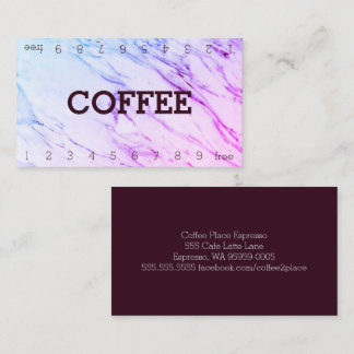Marble Double Number Loyalty Coffee Punch Card