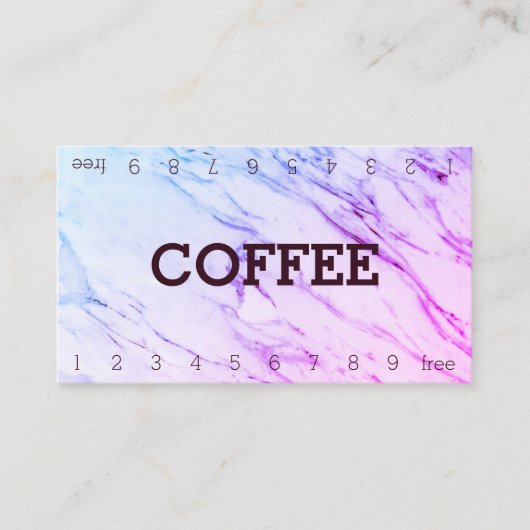 Marble Double Number Loyalty Coffee Punch Card (Voorkant)