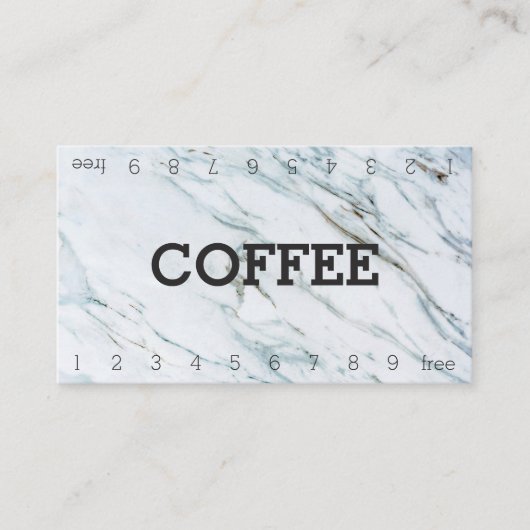 Marble Double Number Loyalty Coffee Punch Card (Voorkant)