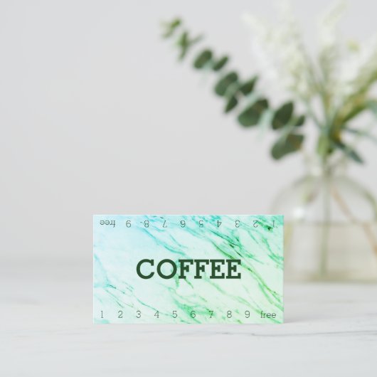 Marble Double Number Loyalty Coffee Punch Card (Staand voorkant)
