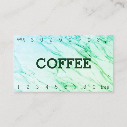 Marble Double Number Loyalty Coffee Punch Card (Voorkant)