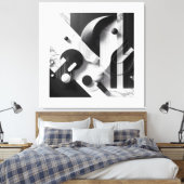 Marble Echoes of Silent Geometry Canvas Afdruk (Insitu (Slaapkamer))