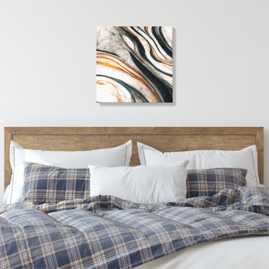 Marble Effect Stretted Canvas Print (Insitu (Slaapkamer))