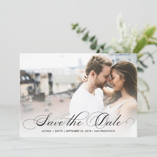 Marble Elegance | De foto bewaart de Datum Save The Date (Staand voorkant)
