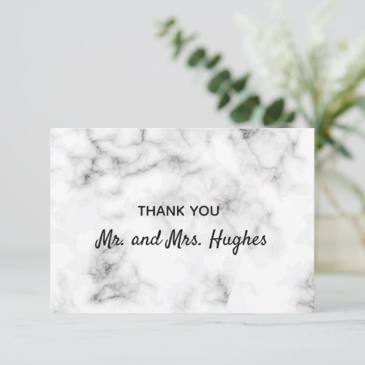 Marble elegant bruiloft bedankt (Staand voorkant)