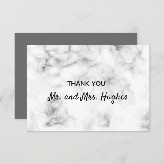 Marble elegant bruiloft bedankt (Voorkant / Achterkant)