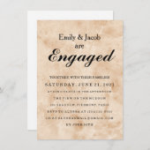 Marble Elegant Wedding Verloving Kaart (Voorkant / Achterkant)