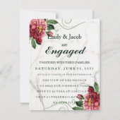 Marble Elegant Wedding Verloving Kaart (Voorkant)