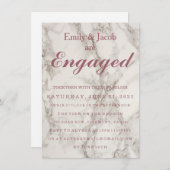 Marble Elegant Wedding Verloving Kaart (Voorkant / Achterkant)