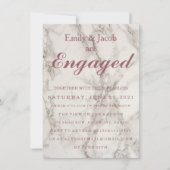 Marble Elegant Wedding Verloving Kaart (Voorkant)