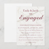 Marble Elegant Wedding Verloving Kaart (Voorkant / Achterkant)