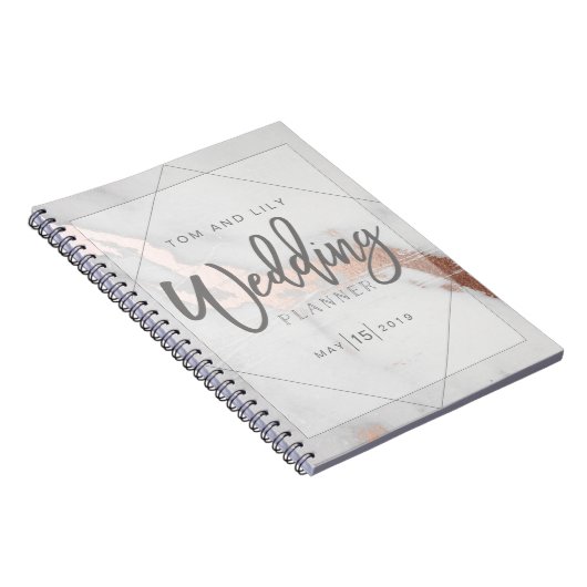 MARBLE EN METALLIC WEDDING PLANNER NOTEPAD NOTITIEBOEK (Rechterzijde)