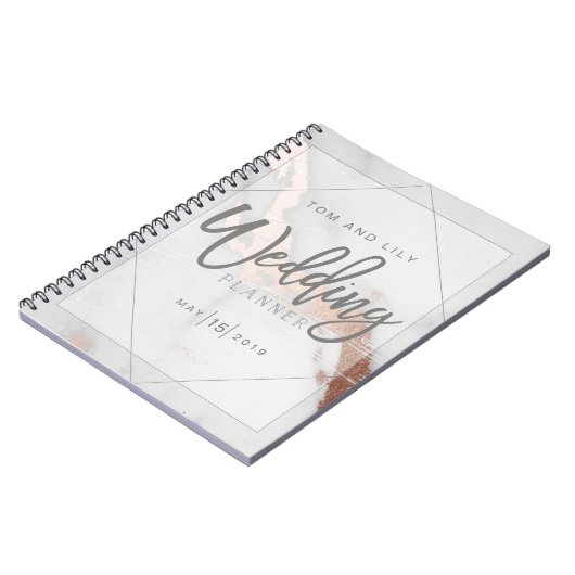 MARBLE EN METALLIC WEDDING PLANNER NOTEPAD NOTITIEBOEK (Linkerzijde)